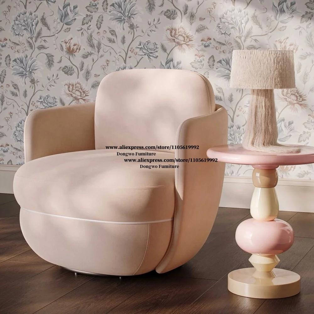 Pink Velvet Swivel Chair 2