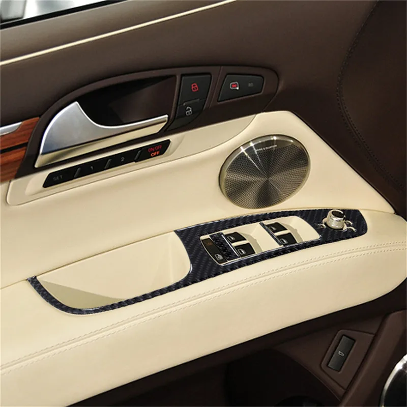 

Carbon Fiber Car Windows Lifting Control Panel Trim Frame Sticker For Audi Q7 2007-2015 Interior Accessories