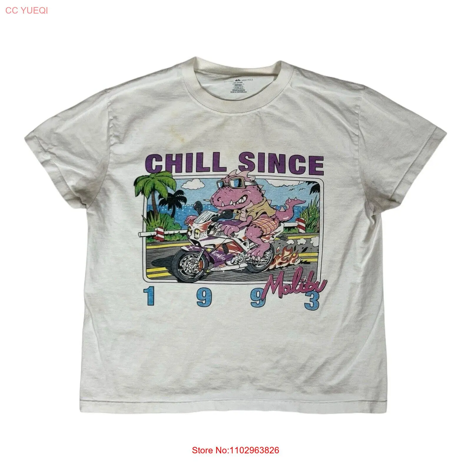 Brandy Melville Chill seit 1993 T-Shirt Größe Medium Malibu John Galt 90er Jahre Vtg