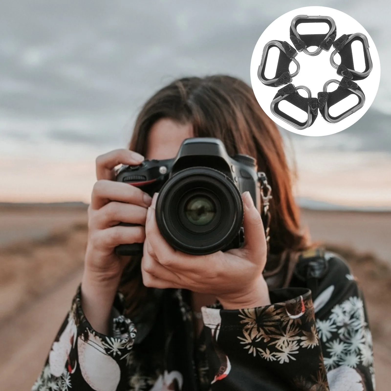 

5Pcs Camera Wrist Strap Connector Rings Camera Strap Lug Protector for Dslr Quick Connect Mount Triangle Split Ring Adapter