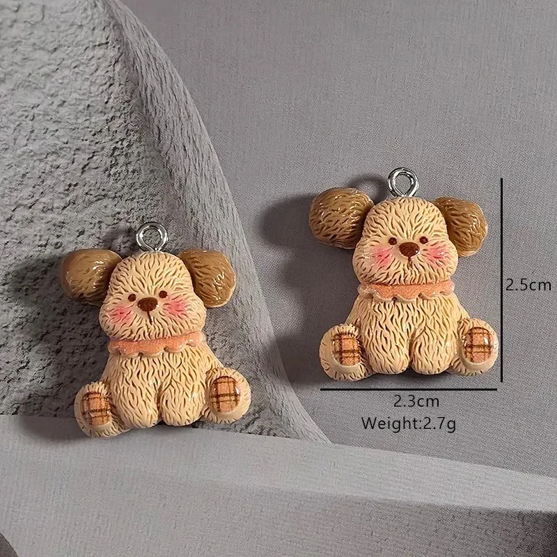 10Pcs Kawaii Mixed Animal Resin Charms Cute Penguin Bear Cat Rabbit Dog Pendant Accessories for DIY Earring Jewelry view 4