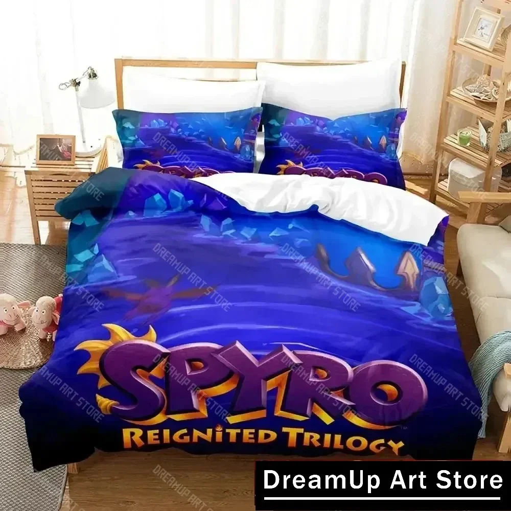 

Cartoon Spyro Reignited Trilogy Bedding Set Duvet Cover Bed Set Quilt Cover Pillowcase Comforter king Queen Size Boys Adult