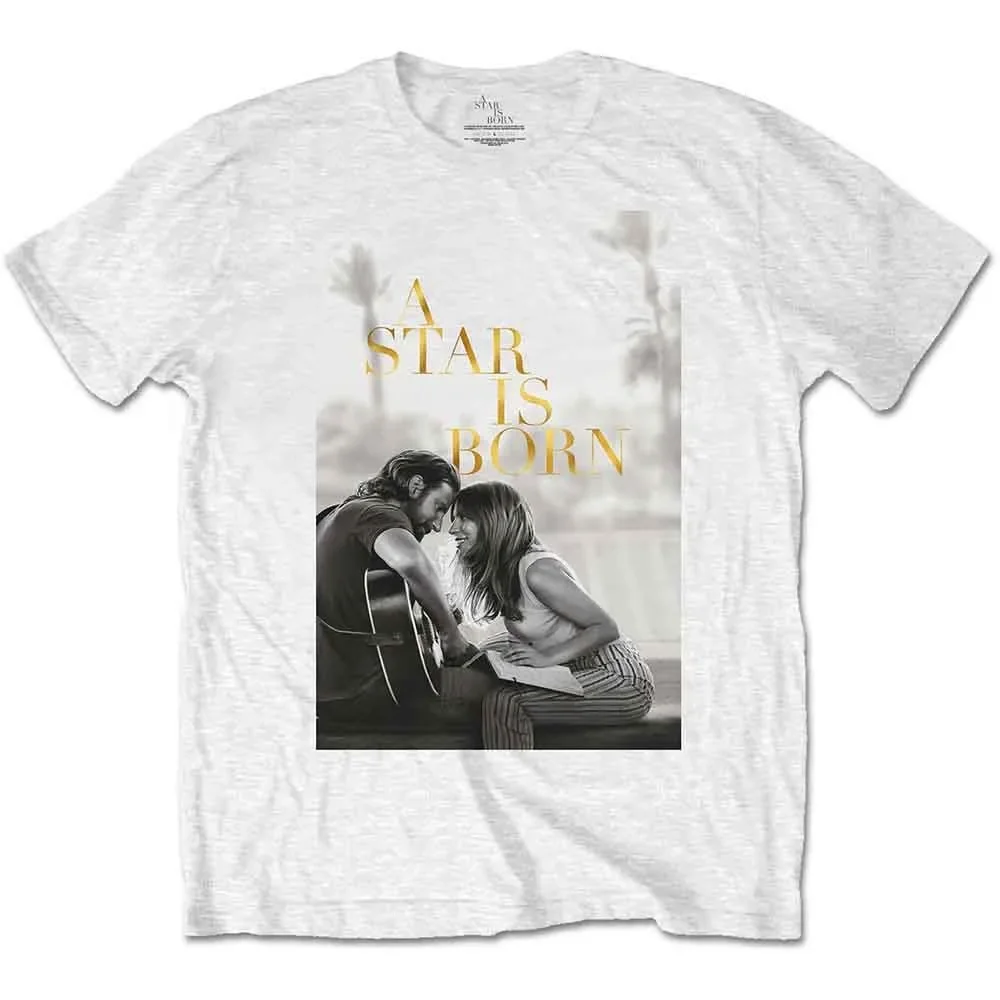 T-shirt unisexe officiel avec affiche de film A Star Is Born White Jack & Ally