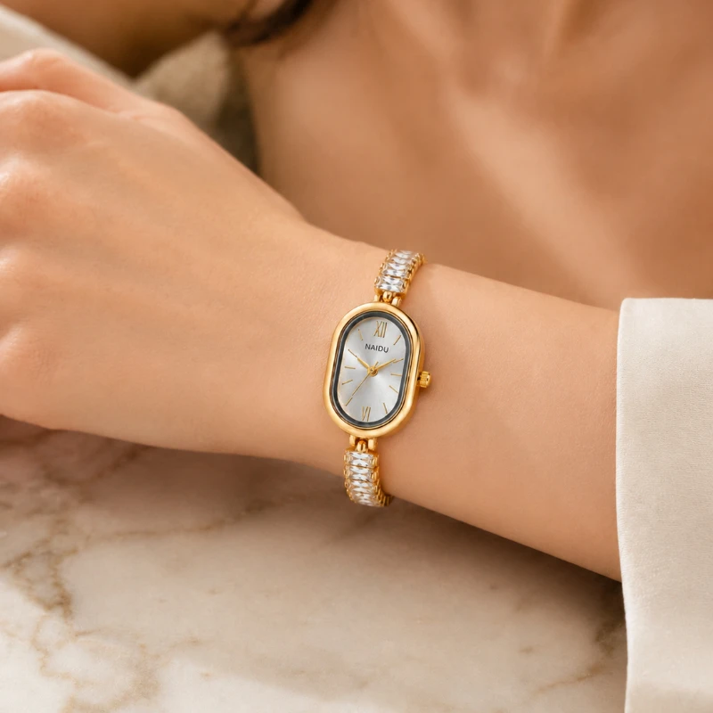 New Oval Dial Women's Bracelet Watches Fashion Slim Quartz Ladies Wristwatch Luxury Elegant Watches for Woman relogio feminino