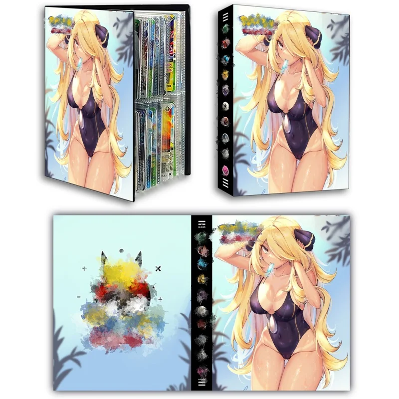 120PCS Card Album Collectible Lillie Sylveon Charizard Large-capacity Card Book Anime Game storage Folder fans Gift Kids Toy