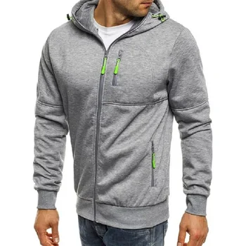 Men's Hoodies Long Sleeve Sweatshirt Zipper Design Hooded Sweatshirt for Men Clothing Sportswear Slim Fit Casual Jacket 4