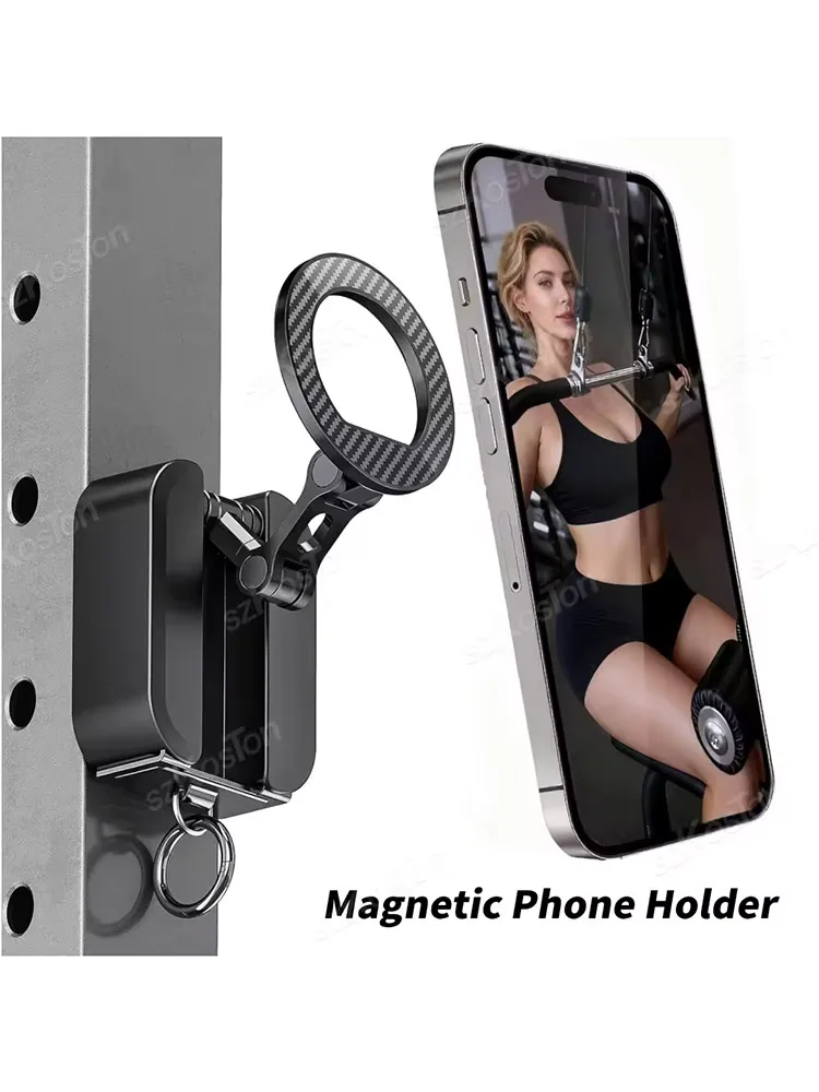 Magnetyczny uchwyt na telefon z uniwersalnym stolikiem, mocowany do klamry, stojak na telefon do ćwiczeń, dwustronne magnesy do iPhone'a serii 17-12 — zdjęcie produktu 7