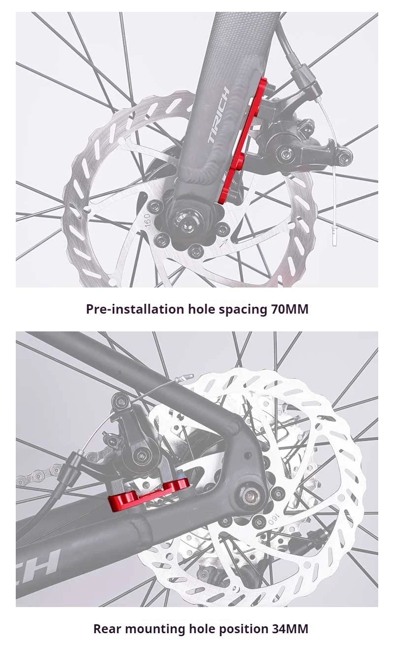 ENLEE Rennrad-Scheibenbremsen-Konverter, ultraleichter Adapter, 140 U/min auf 160 mm, direkt montierte hydraulische Scheibenbremsen vorne und hinten – Detail 5
