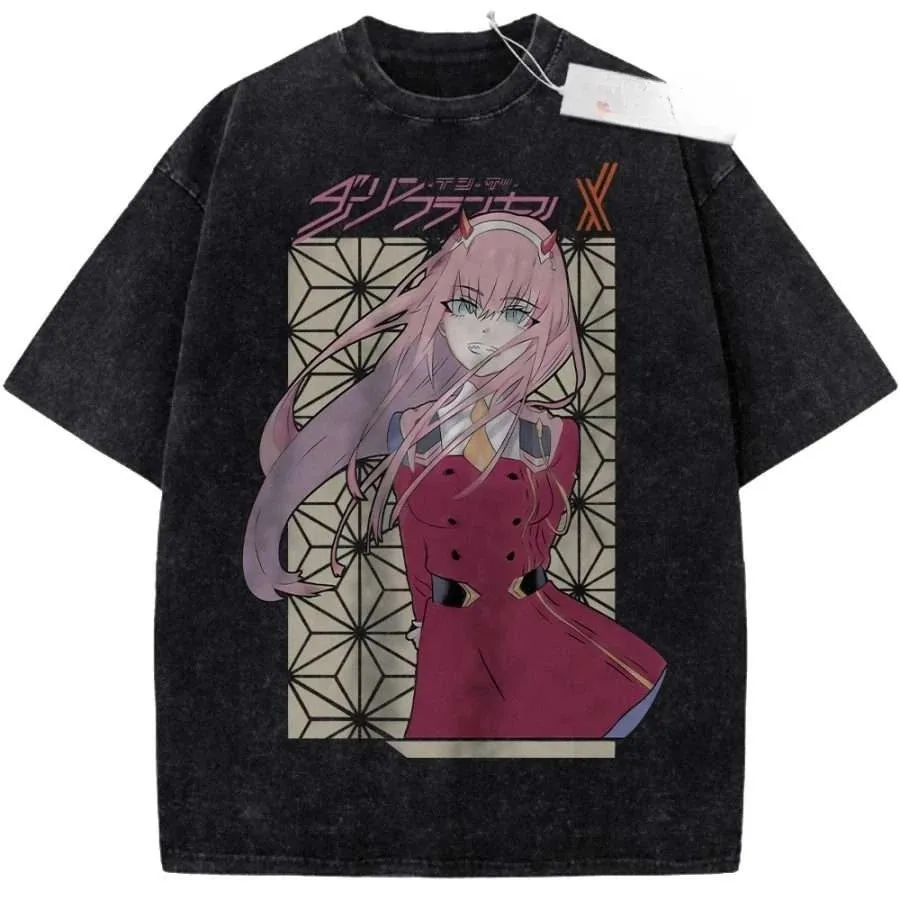 Zero Anime Lover Washed T-Shirt, All-Season Stylish Wear, Plus Size Unisex New Style Couple Tee, High-Quality Soft T-shirts
