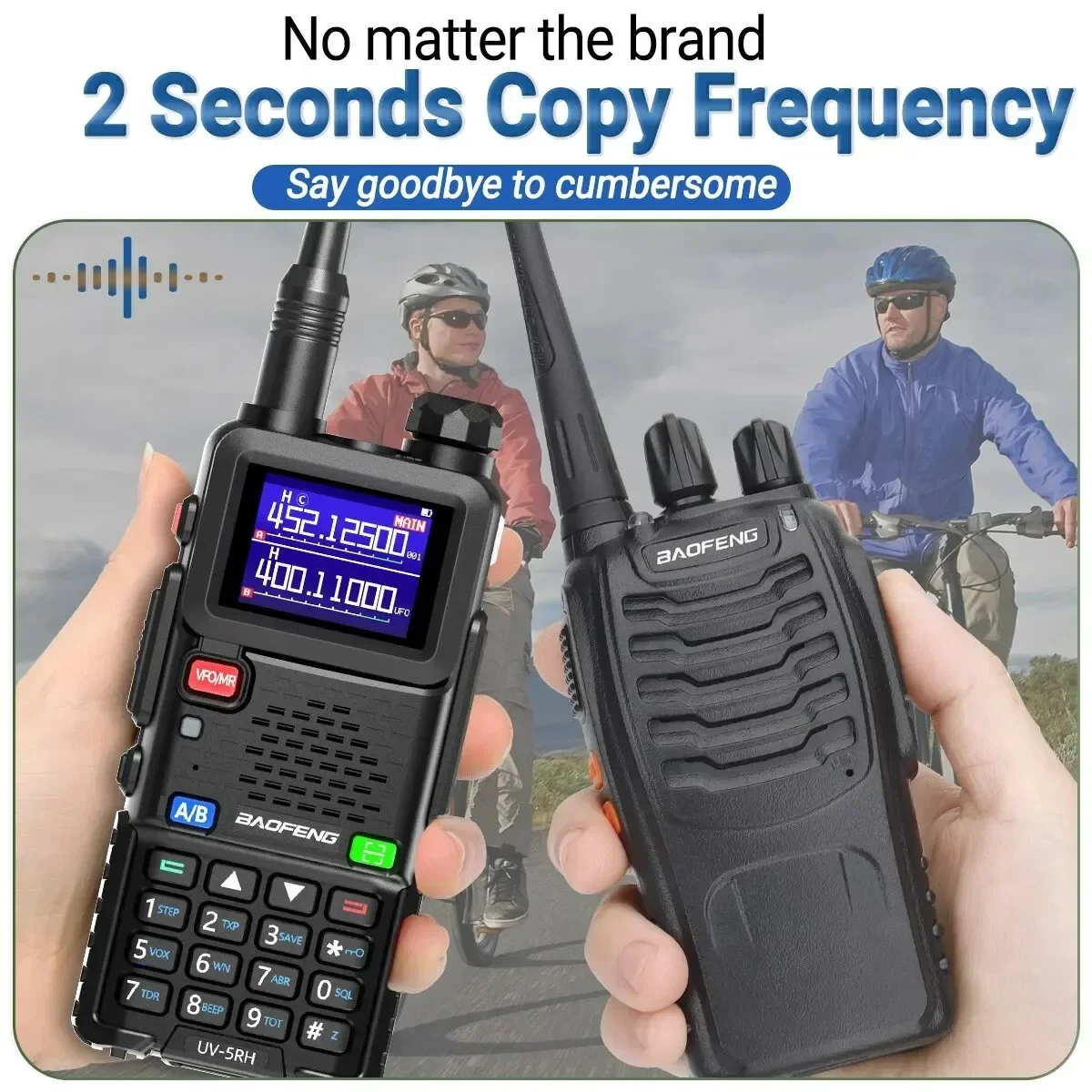 Baofeng Official Store UV 5RH 10W Full Bands Walkie Talkie Wirless Copy Frequency Type-C Charger Upgraded UV 5R Transceiver