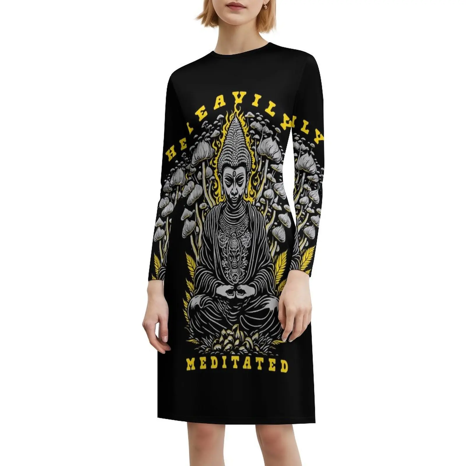 فستان اليوغا بوذا المخدر السحري للنساء الهيب هوب ملابس الشارع الشهير جرافيك طباعة ملابس النادي للحفلات بشكل كبير #6