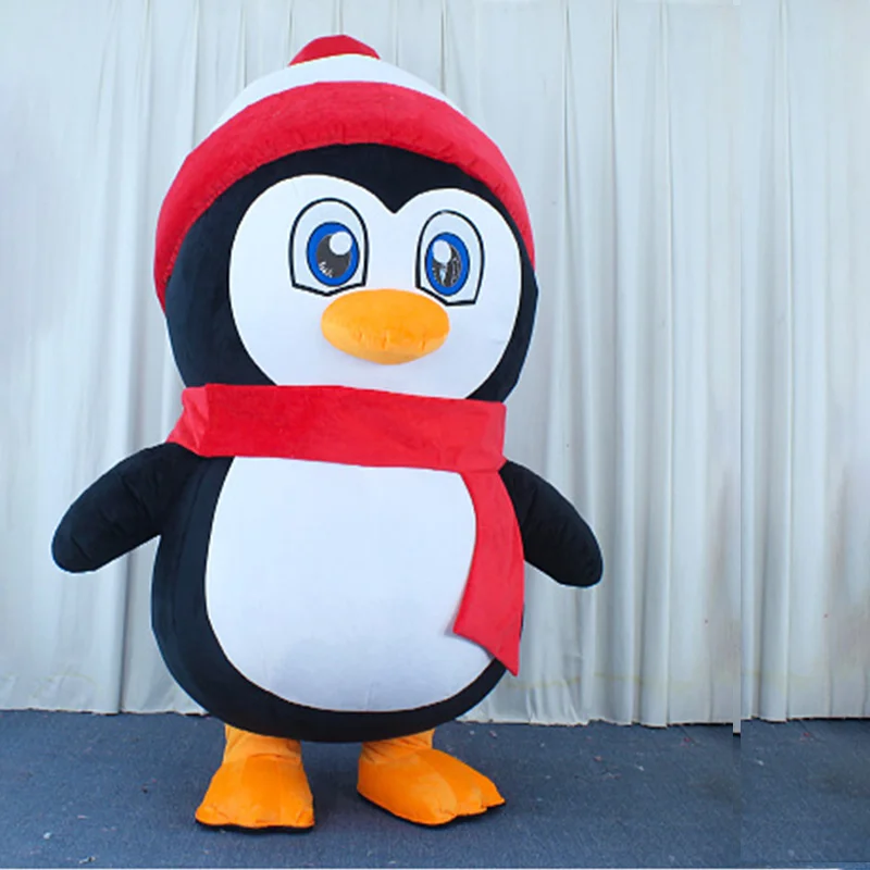 Costume gonfiabile del pinguino dell'andatura di 2.6M che soffia su puntelli di prestazione della mascotte costumi per tutto il corpo costumi Cosplay del pinguino della fattoria