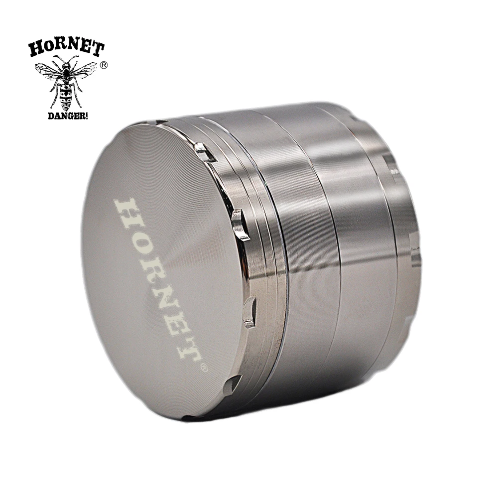 HORNET Tobaco Herb Amoladora Zinc Alloy 4 Part 56 MM Metal Herb Amoladora with Diamond Teeth Hand Miller Spice Mill Crusher