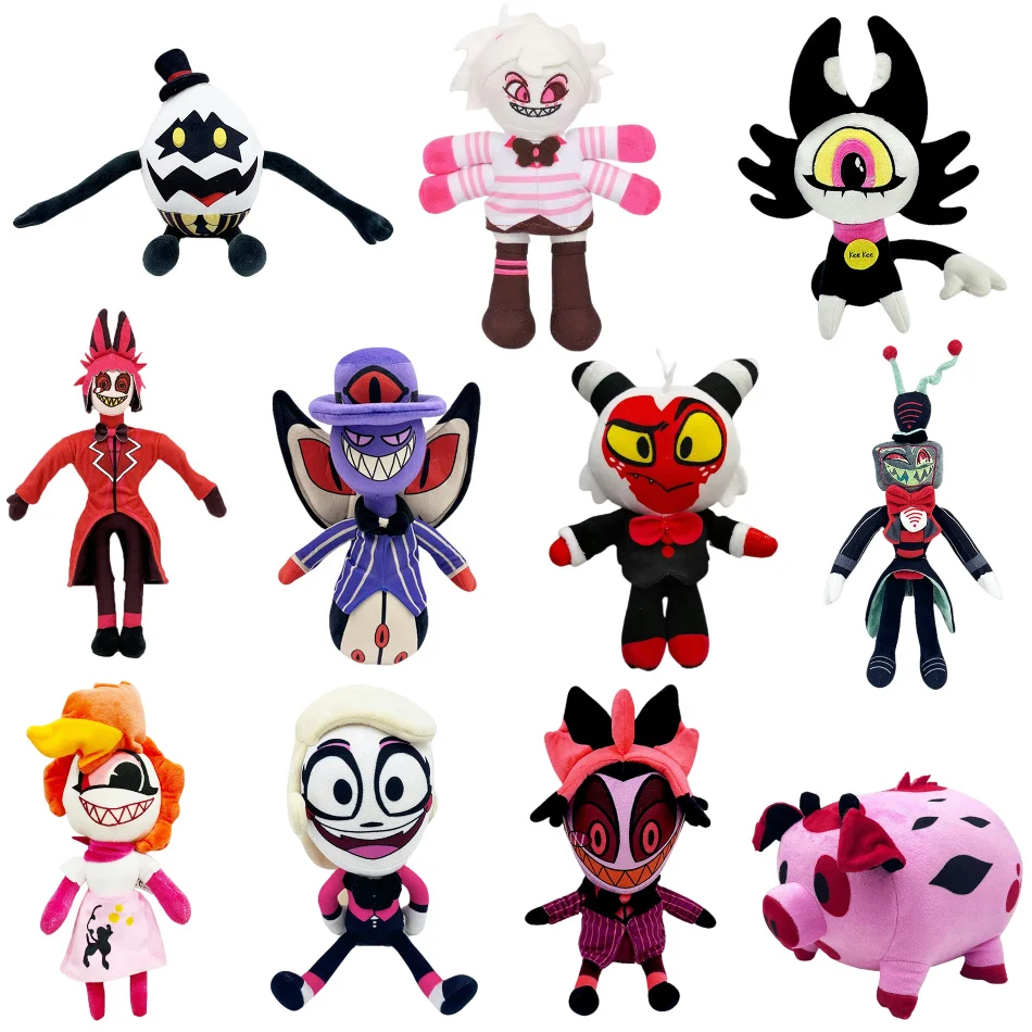 Peluche de Adam Hazbin Hotel2, suave y adorable, disfraz de personaje de dibujos animados, figura de peluche de Alastor, juguete de peluche para niños y niñas, regalo de Navidad.
