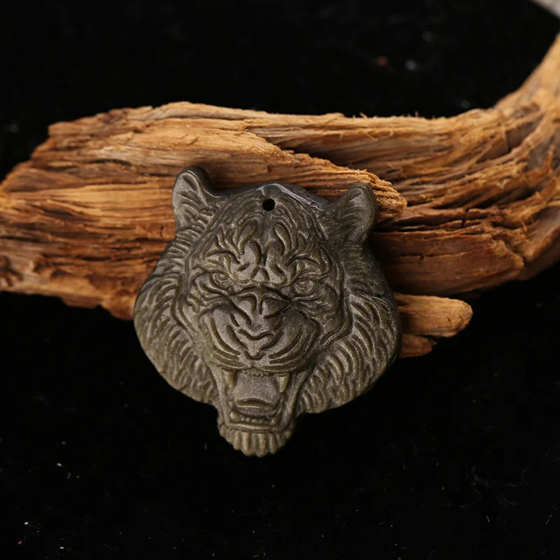 B&F Handmade Golden Obsidian Pendants, Genuine Natural stones beads, Unique Stones for jewelry & DIY Earring Beads