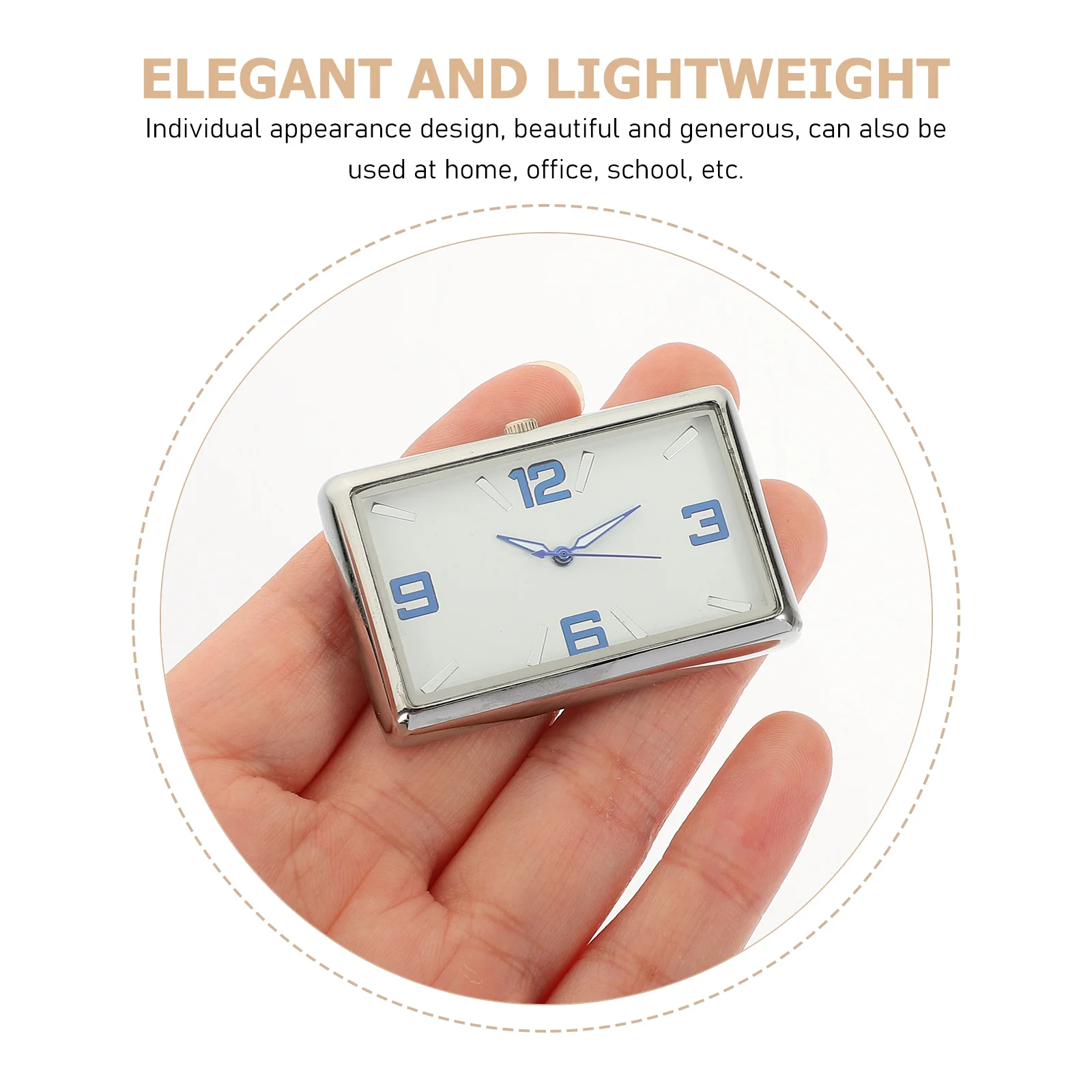 

Car Dashboard Clock Compact Square Analog Design Non-Obstructive Mini Timepiece for Home Office School Use Modern Vehicle Decor