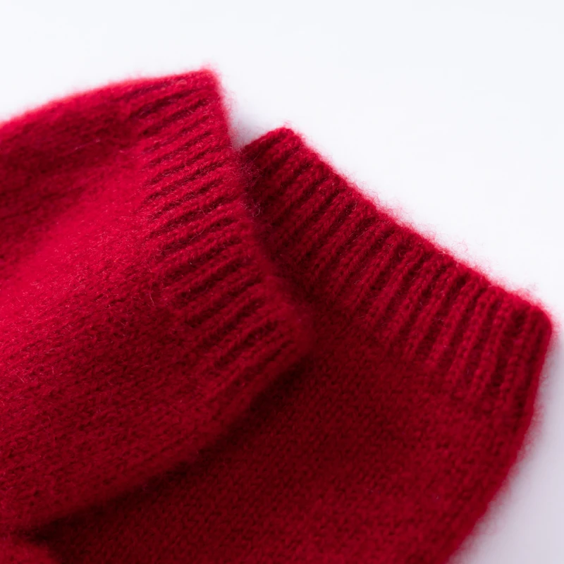 Winter High-Quality Women Mittens Guantes 100% Goat Cashmere Gloves Soft Warm Stretch Knit Mittens Guantes Solid Casual Guantes