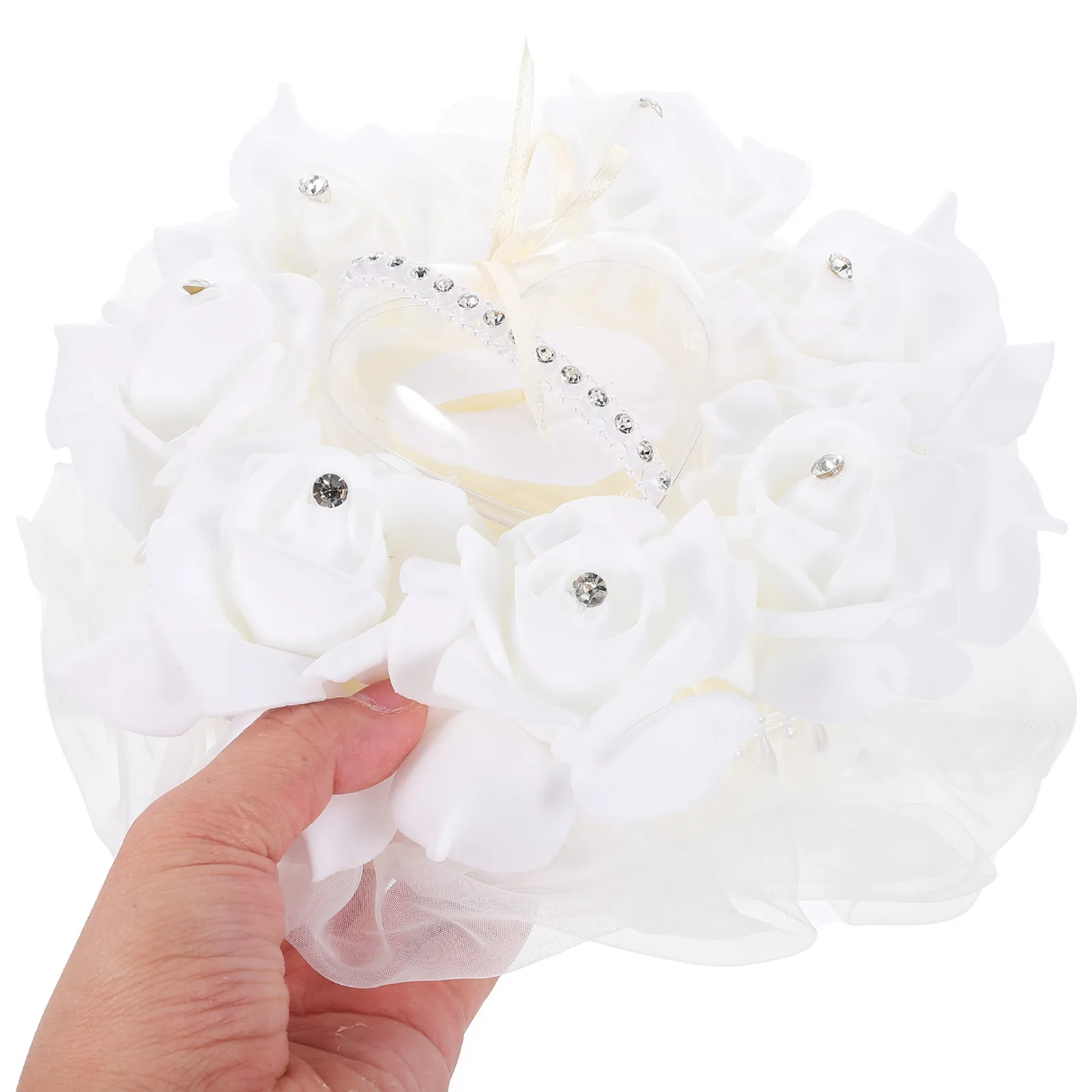 

1 Piece Rose Shaped Ring Box Heart Design Proposal Ring Case for Wedding Engagement Jewelry Display Bridal Shower Gift