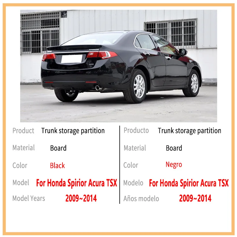 Auto Accessories For Honda Spirior Acura TSX 2013 2009~2014 Car Organizer Trunk Side Partition Trunk Interior Storage Box Parts