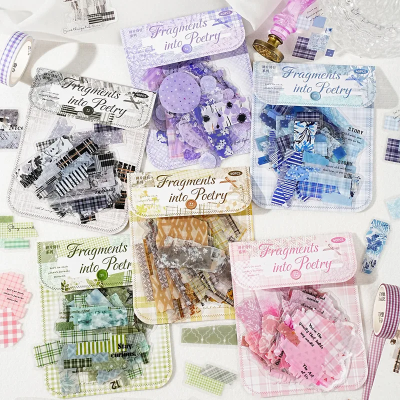 Journamm 40 قطعة ملصقات سكرابوكينغ الحيوانات الأليفة خمر ملصقات الحرفية الزخرفية للمجلات غير المرغوب فيها ملصقات يوميات الزينة #2