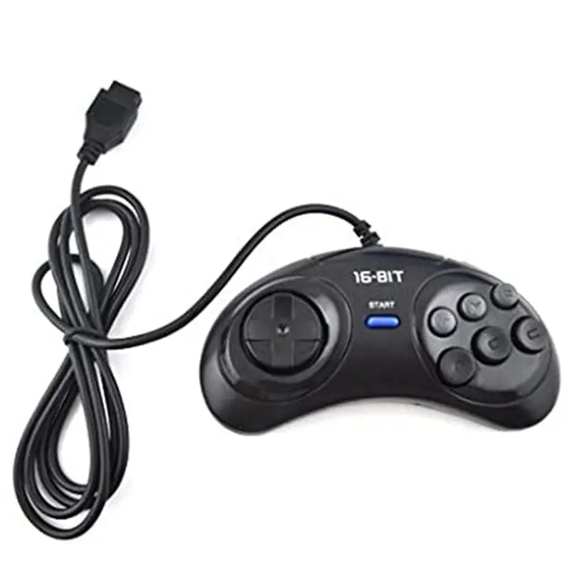 4 Pcs Game Controller For SEGA Genesis For 16 Bit Handle Controller 6 Button Gamepad For SEGA MD Game Accessories Black