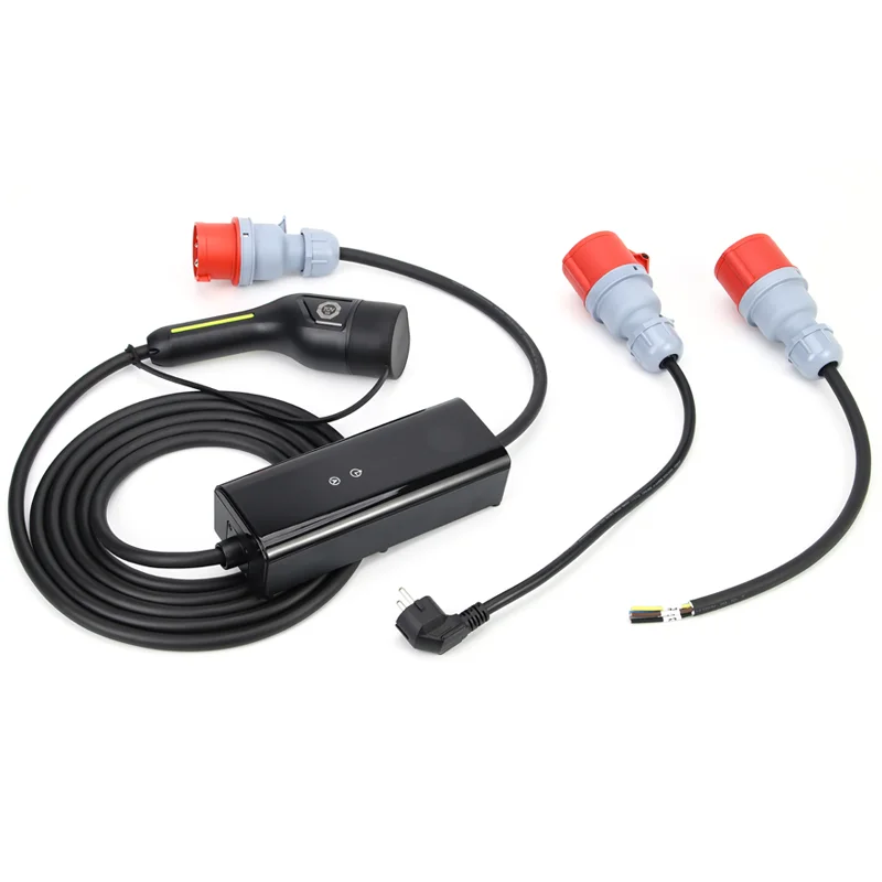 11KW 16A 3 Fase Type2 EV Draagbare Oplader EVSE Oplaaddoos Elektrische Autolader CEE Plug Elektrische Voertuig Oplader