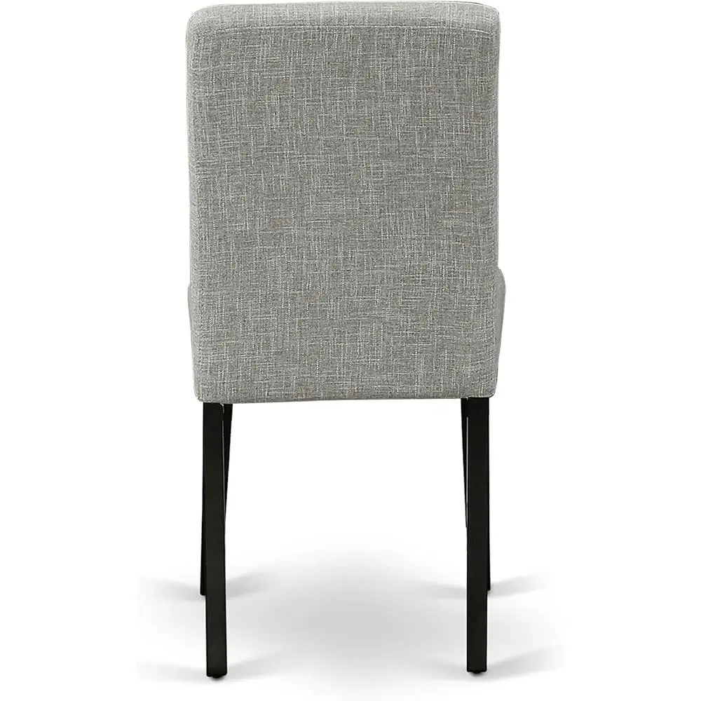 Modern 5 Piece Dining Set with Round Dropleaf Table and 4 Padded Shitake Linen Chairs Home and Kitchen