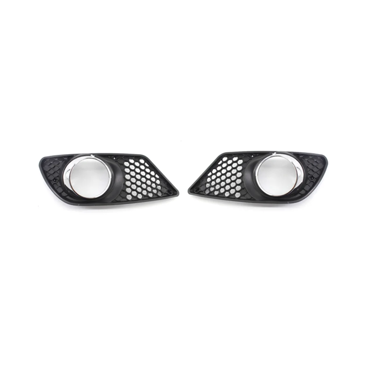 

1 Pair Car Front Bumper Fog Light Grille Fog Lamp Grill Cover with Chrome Frame for C-Class W204 2008-2010