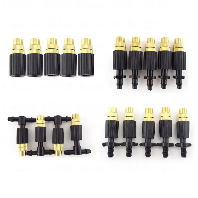 

10pcs Micro Drip Irrigation Misting Brass Nozzle 4/7mm hose Garden watering Spray Cooling Parts Copper Sprinkler Connector