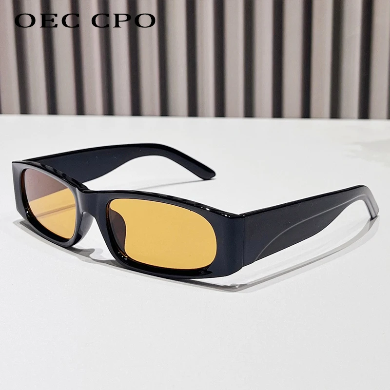 

OEC CPO Retro Rectangle Sunglasses Women Brand Designer Vintage Square Shades Sun Glasses Female UV400 Trending Punk Men Eyewear