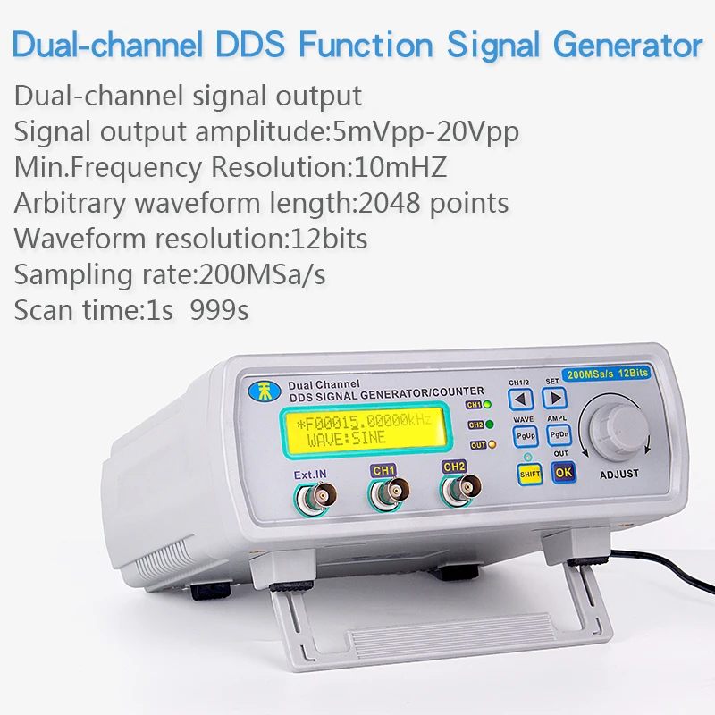 MHS-5200A 25MHz Digital Dual-channel DDS Signal Generator Arbitrary Waveform Frequency Meter Bandwidth for Laboratory Teaching