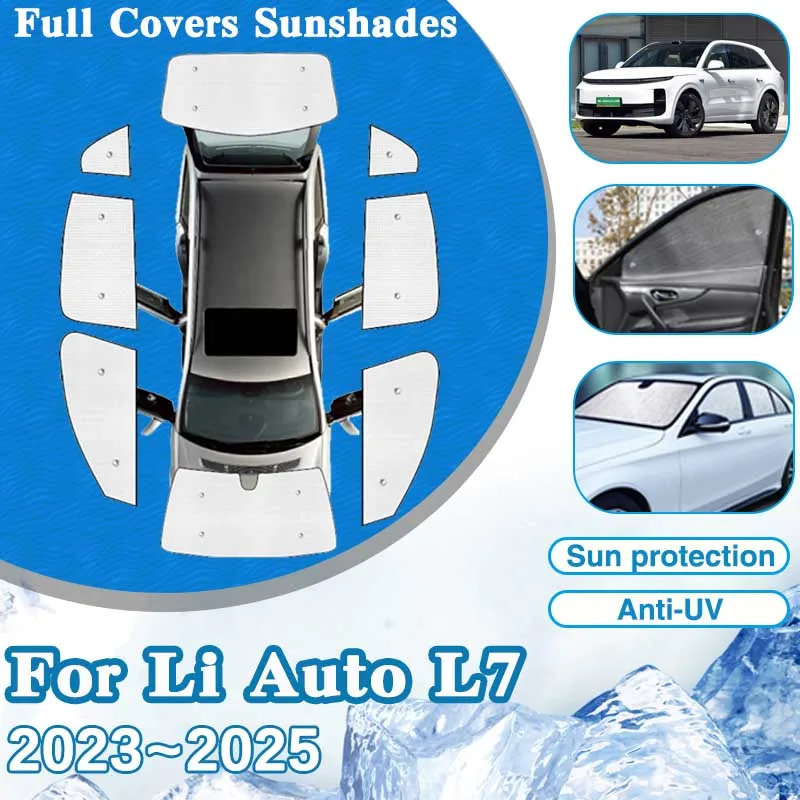 For Li Auto L7 2023 2024 2025 LiXiang Car Window Visor Windshield Anti-UV Sun Protection Sunshades Parasol Stickers Accessories