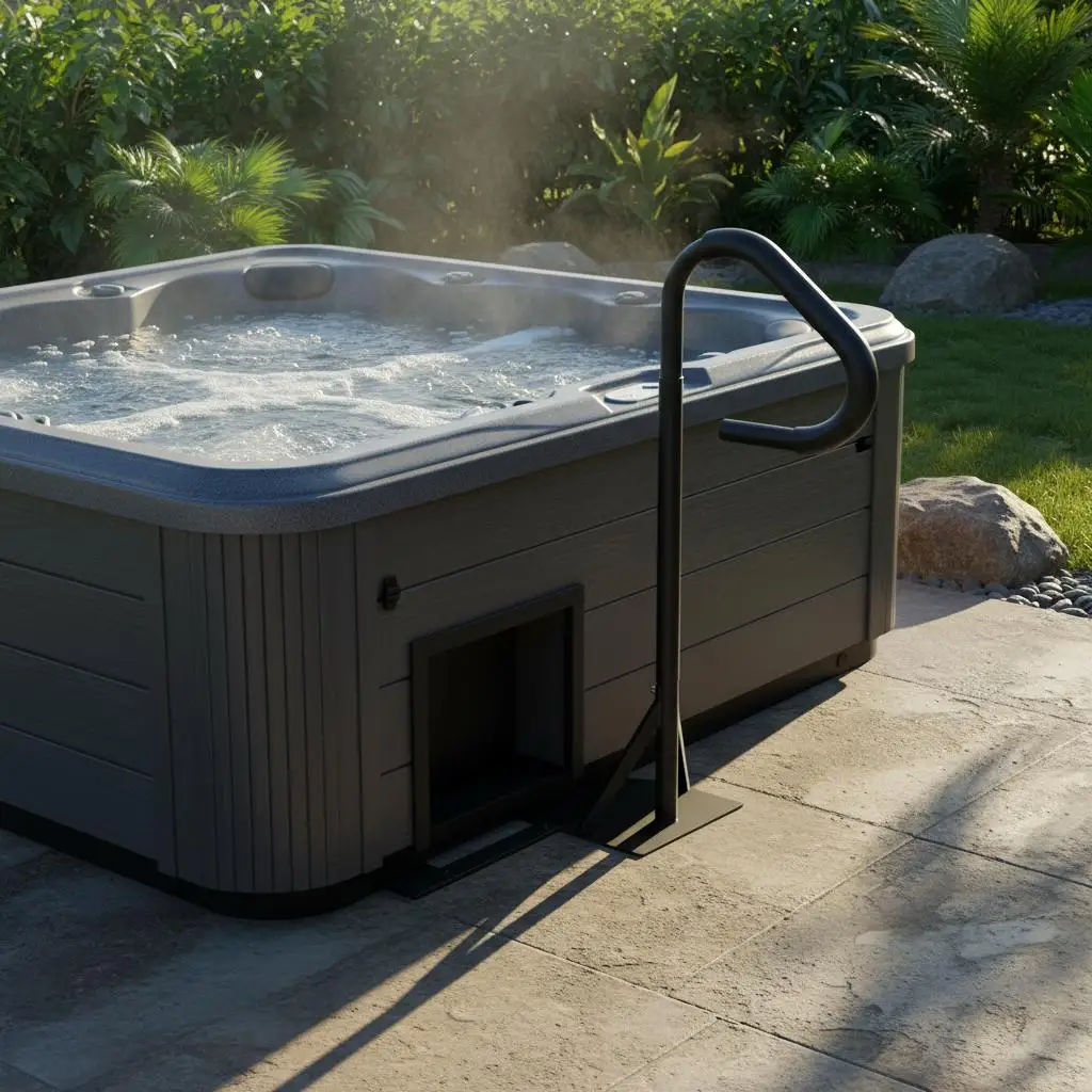 

Опорная стойка для спа-бассейнов 48-63 дюйма для использования в помещении и на улице, для домашнего отдыха, с поворотом на 360 градусов, грузоподъемность 600 фунтов, регулируемая высота