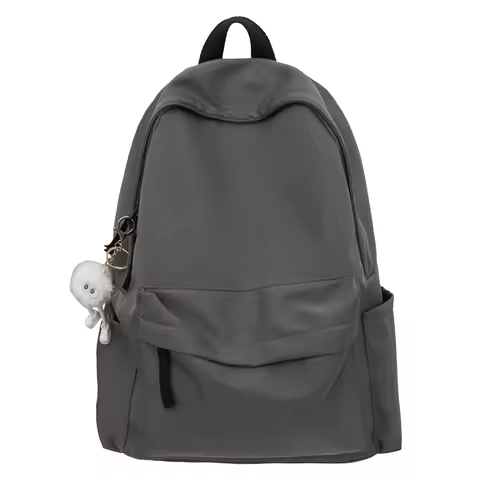 Unisex Solid Black Backpacks Large Capacity Waterproof Leisure Or Travel Bags Simple Nylon Light School Bags For Boys Or Girls