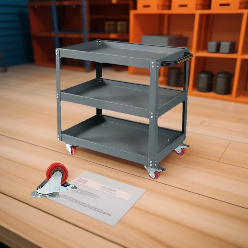 3-tier Tool Cart Rolling Storage Organizer Utility Trolley Cart for Workshop Service CartMobile Tool Stor