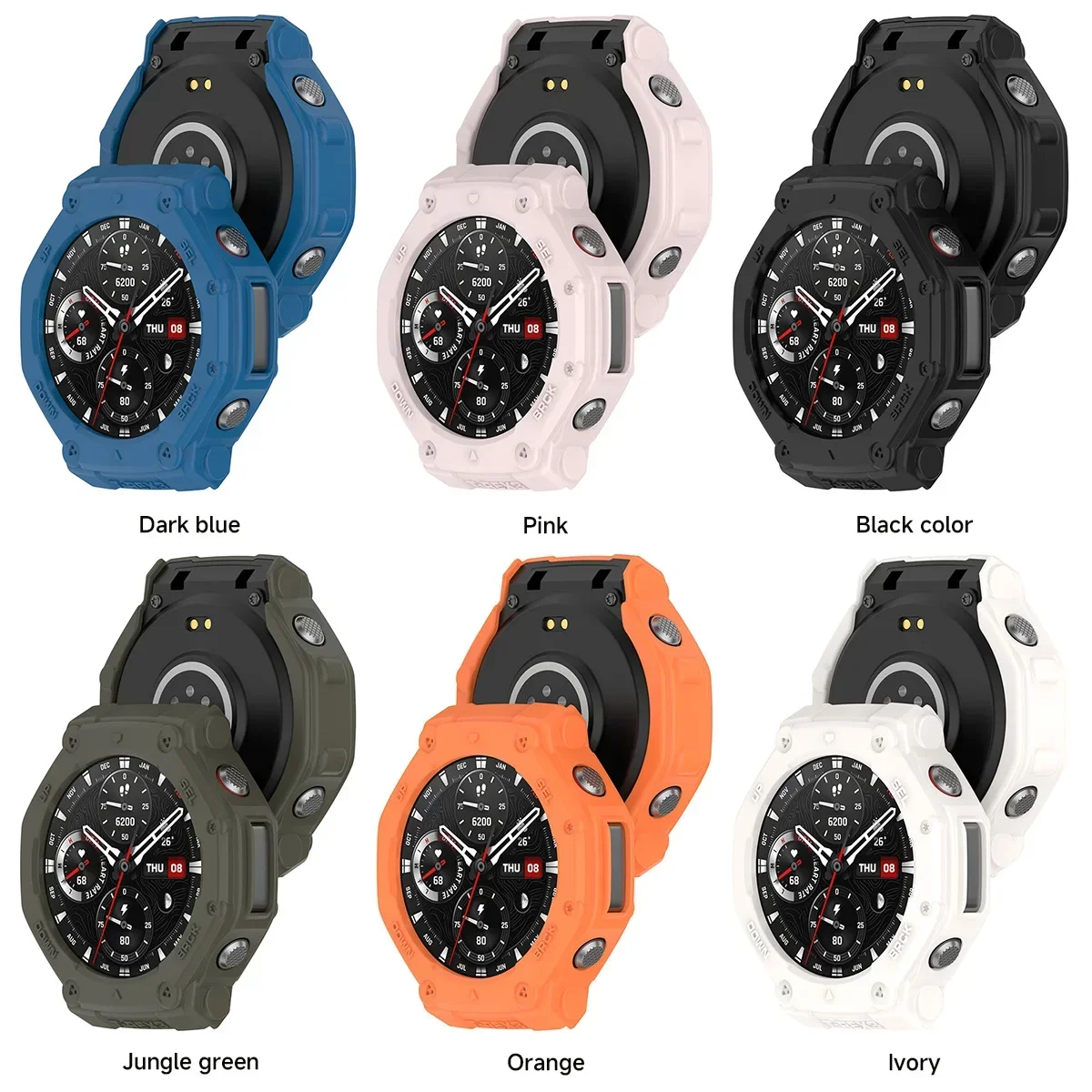 Coque de protection en TPU pour Amazfit T-rex 3, housse de bracelet de montre intelligente, pare-chocs en silicone souple, coque de protection Huami Trex3, accessoires