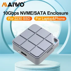 MAIWO-carcasa SSD M.2 2230 NVMe SATA, USB 3,2 Gen 2, 10gbps a NVMe NGFF PCI-E M.2, funda SSD externa para Pc, portátil, iPhone 15