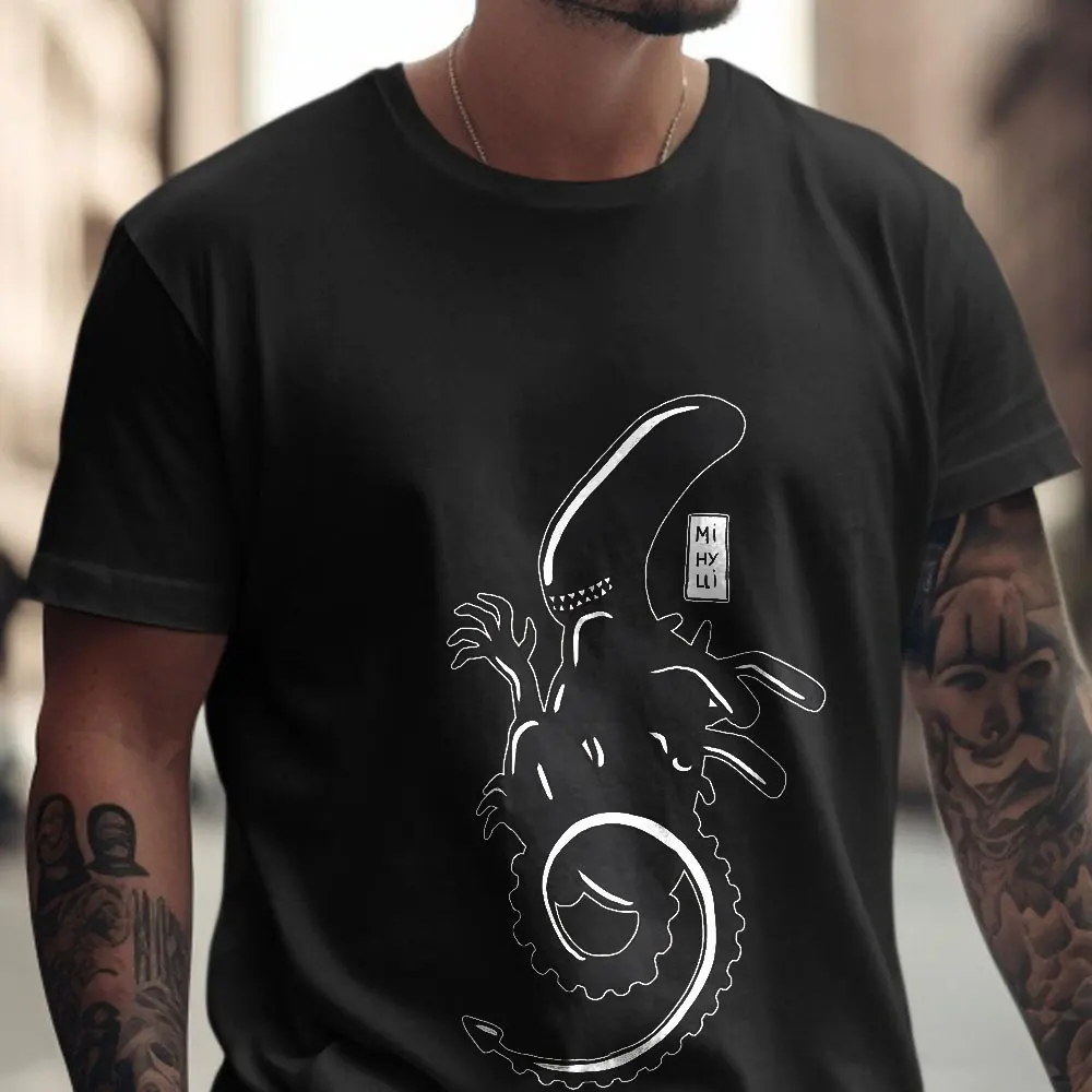 

Young Xenomorph - Retro Sic-Fi Alien Gift T Shirt for man Vintage Horro movie LV-426 onster Graphic clothes All size Tops S-6XL