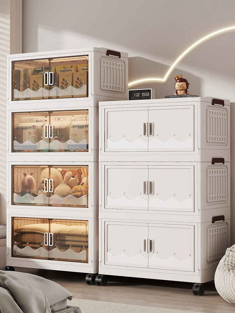 

Большой пластиковый ящик для хранения емкости в разобранном виде, многослойный органайзер, шкаф для домашнего хранения, складной ящик для хранения