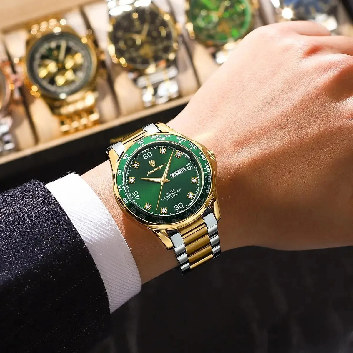 Reloj informal de negocios con diamantes para hombre, reloj de lujo, relojes automáticos para hombre, relojes de pulsera de cuarzo de lujo a la moda, Tudo Por 1 Real