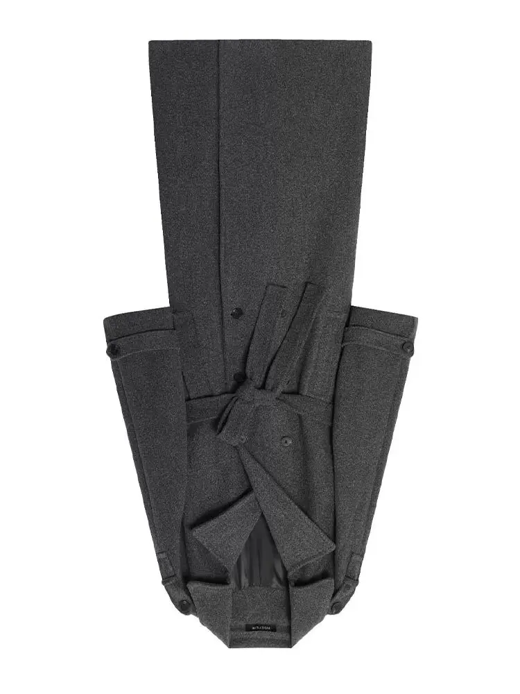 

HH женская зимняя модная шерстяная двубортная ветровка в британском стиле, женская повседневная уличная куртка с поясом и карманами Mujer