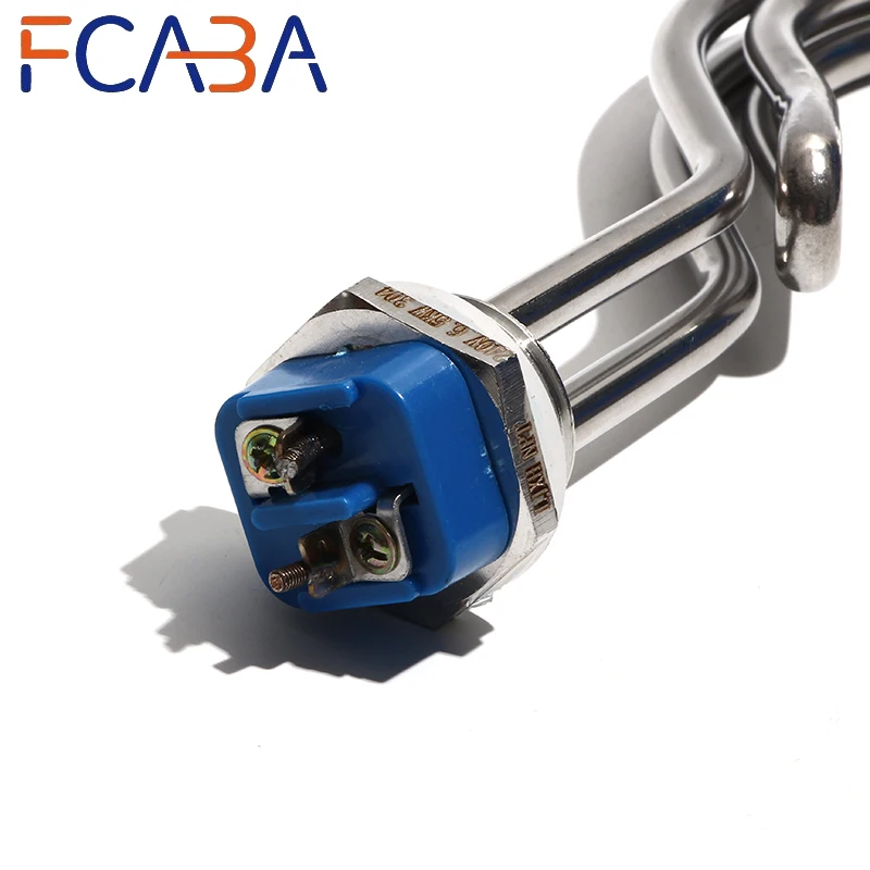 FCABA 1'' NPT DN25/32mm Immersion Water Heating Element 240V  340mm 5.5KW/6.5KW 304 Stainless Steel Solar Water Tank Heater