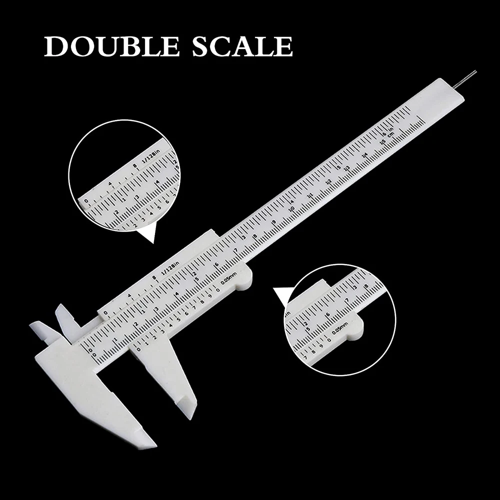 Régua Portátil Tatuagem com Plástico Vernier Caliper, Ferramentas de Medição Sobrancelha, PMU Acessórios, 150mm, 1Pc