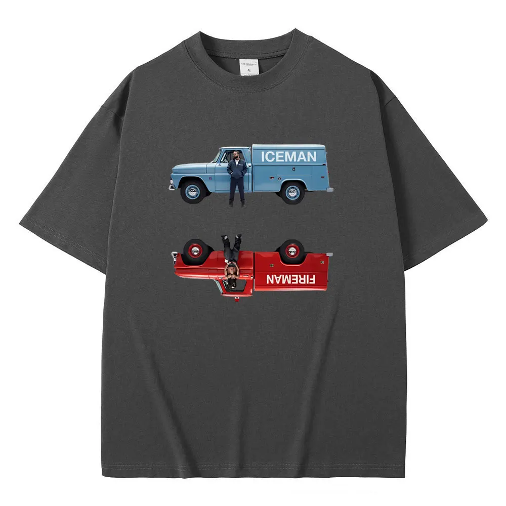 Rapper Drake ICEMAN T-shirt Men Women Hip Hop Fashion Trend T Shirts Men's Summer Oversized Short Sleeved T-shirts Streetwear