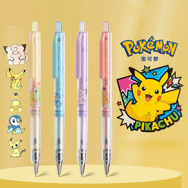 Imagem -02 - Pokémon Caneta Gel Mecânica Bonito 0.5 0.7 mm Lápis Presente Promocional Material Escolar de Escritório 24 Peças Lote