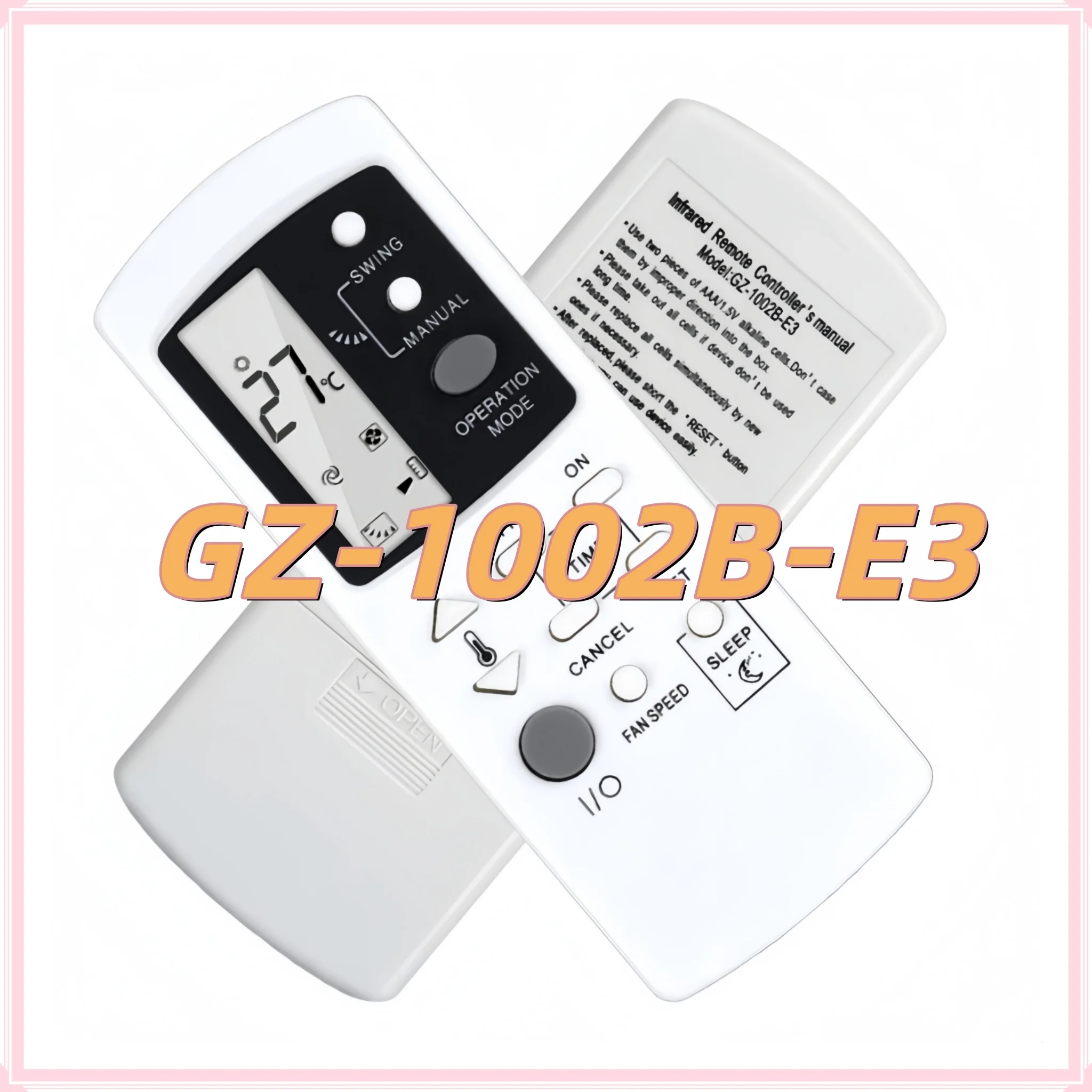 

Replacement AC Remote for GZ-1002A-E3 GZ-1002B-E3 GZ-31B, Infrared Air Conditioner Controller Home Accessory