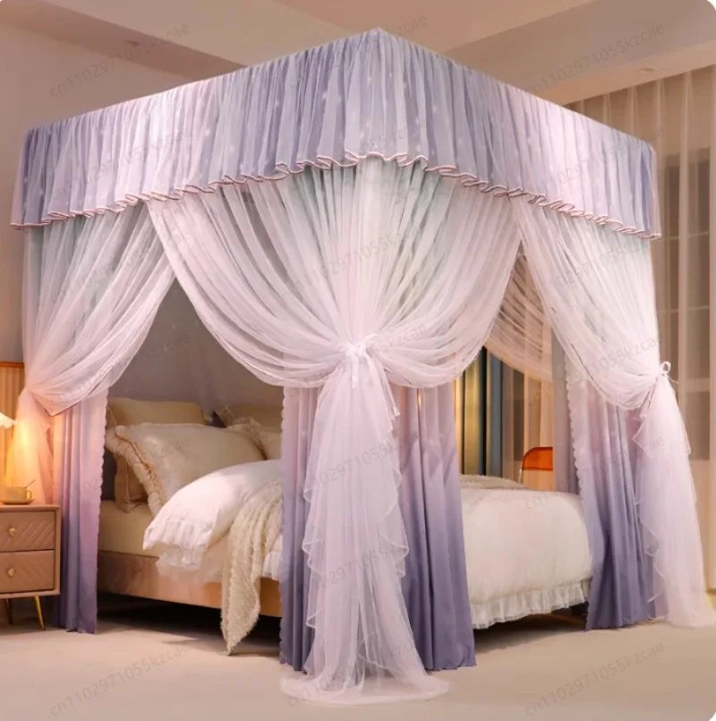 

Занавеска для кровати, бытовая спальня, интегрированная с кронштейном, шифрованием, утолщенным ковшом для пола