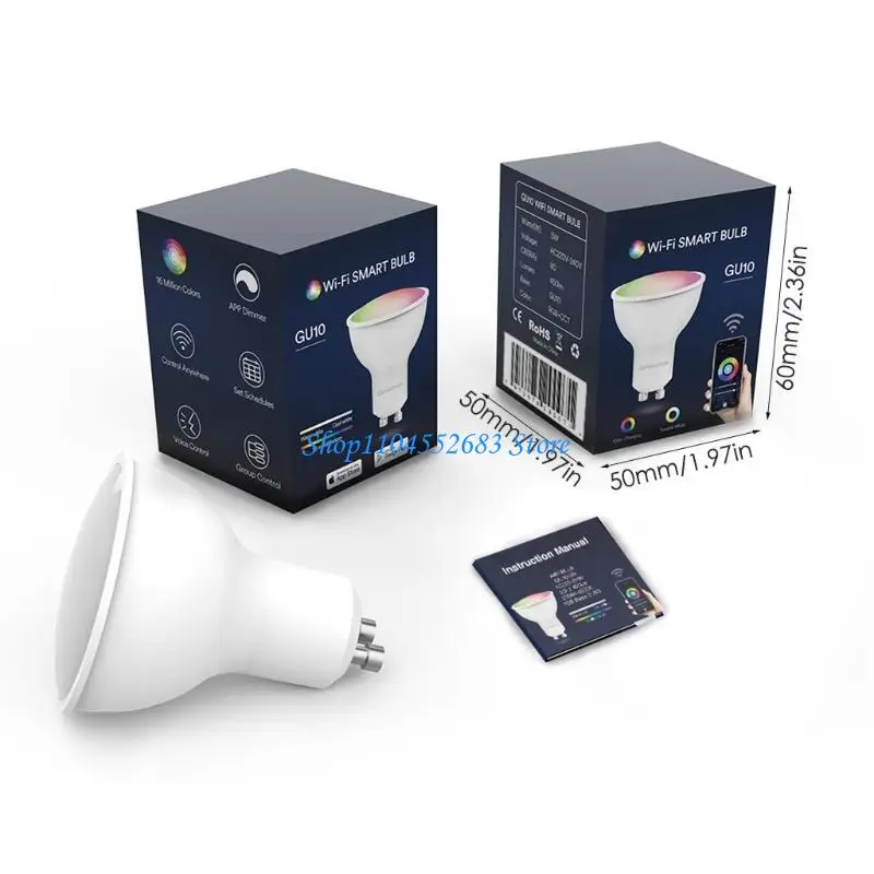 Y6GD RGB لمصابيح الإضاءة الذكية WiFi Dimmable App التحكم في الألوان المتغيرة لمبات LED 5W