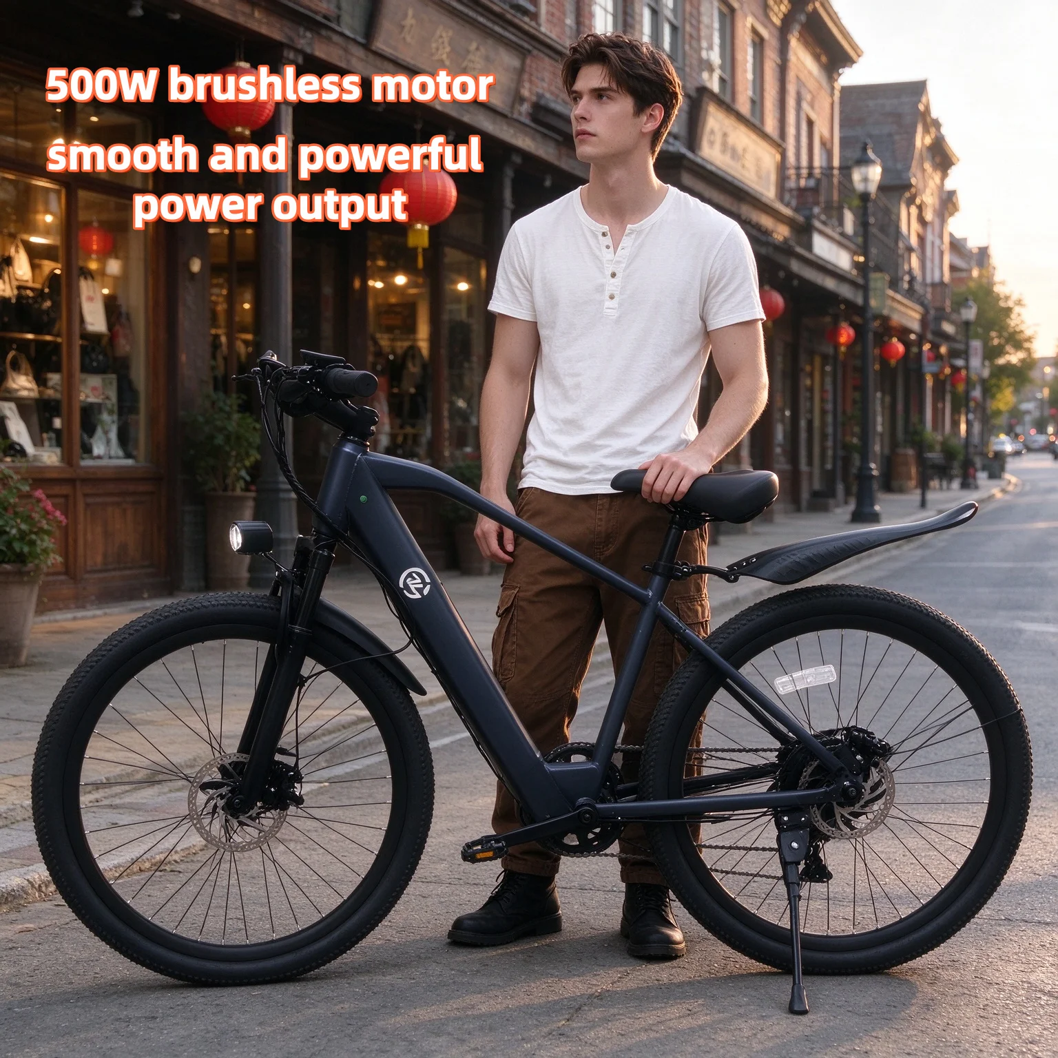 Daily travel preferred electric bicycle 48V 500W motor full suspension shock absorption front and rear disc brakes 24 inch wheel hub 7 speed thumb shifter long range free tool kit local warehouse best gift for birthday.