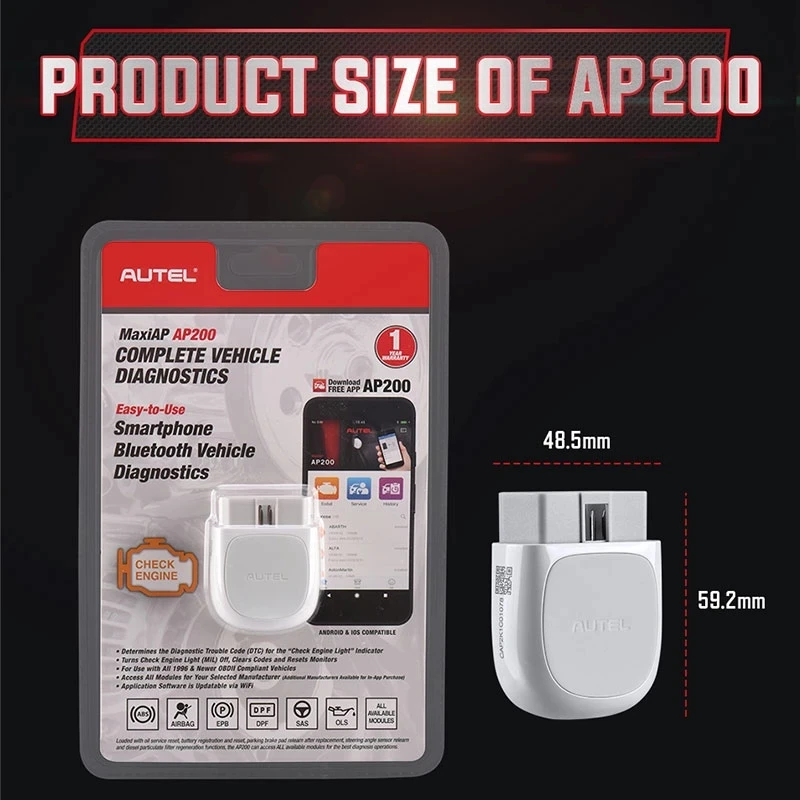 Autel AP200 AP 200 Bluetooth OBD2 Scanner Code Reader Full System Automotive OBD TPMS MaxiAP AP200 Car Diagnostic ToolS PK MK808